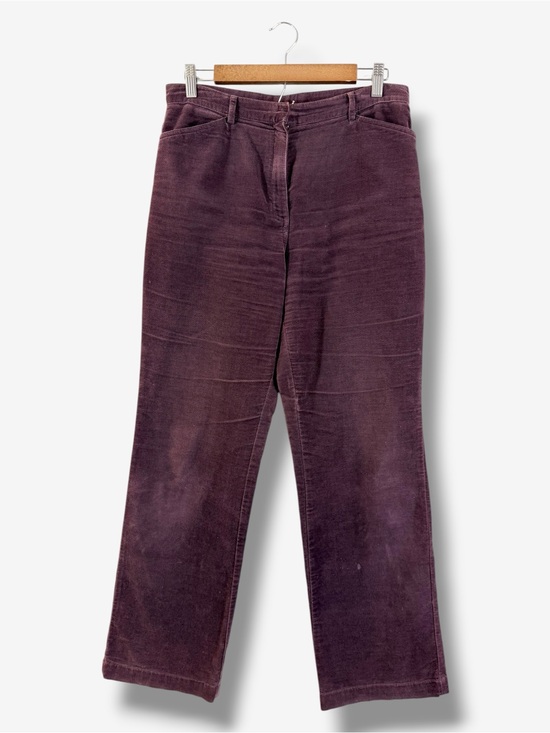 Laura Ashley Pants - Laura Ashley Purple Corduroy Pants Size US 8 Wide Leg 90s Cottage Casual Preppy